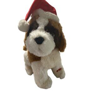 VTG 90s Trading Co Christmas Animated Musical Barking Singing Dog Plush Toy Hat